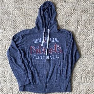 EUC New England Patriots zip front hoodie size L